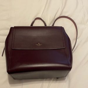 Kate Spade Burgundy Leather Backpack